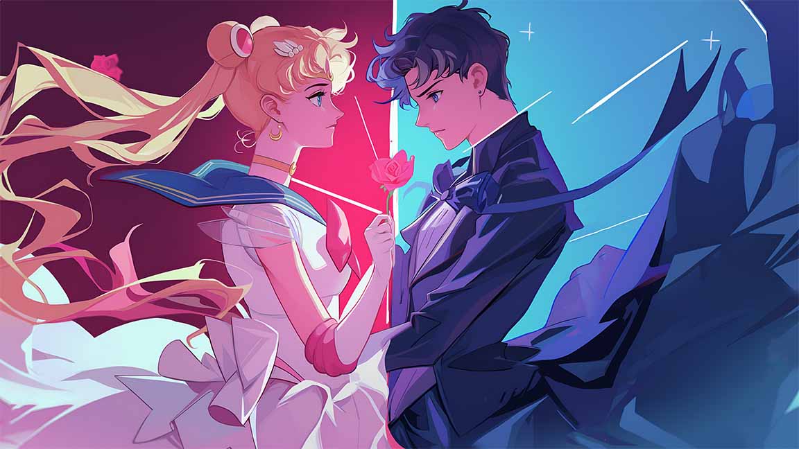 sailor moon tuxedo mask romantic desktop wallpaper cover