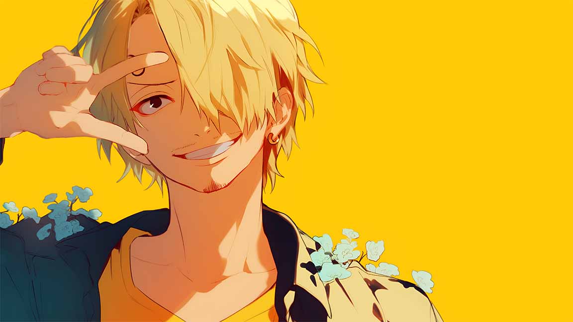 sanji cute yellow desktop wallpaper cover