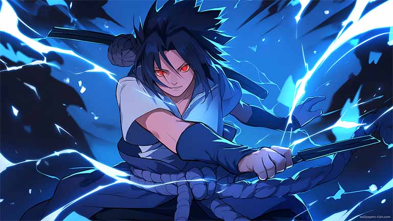 sasuke chidori energy dektop wallpaper cover