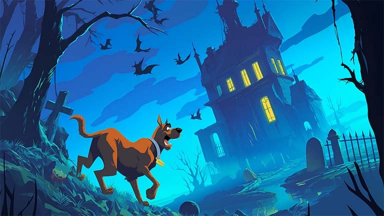 scooby doo scary night house desktop wallpaper cover