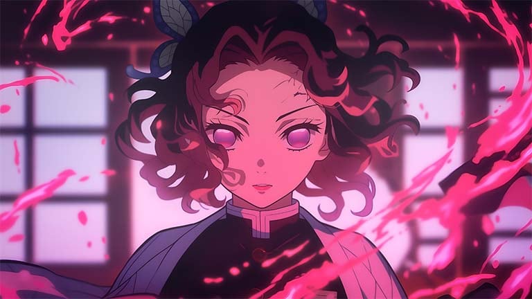 shinoby pink flame demon slayer desktop wallpaper cover