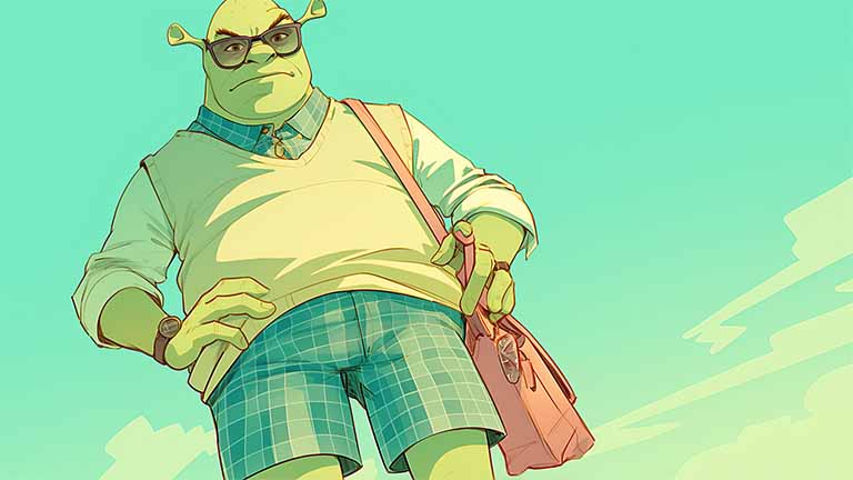 shrek preppy green vibe desktop wallpaper cover