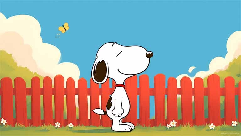 snoopy happy fence day desktop wallpaper cover