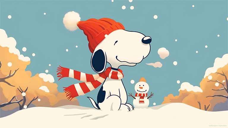 snoopy snowman friendship desktop wallpaper cover