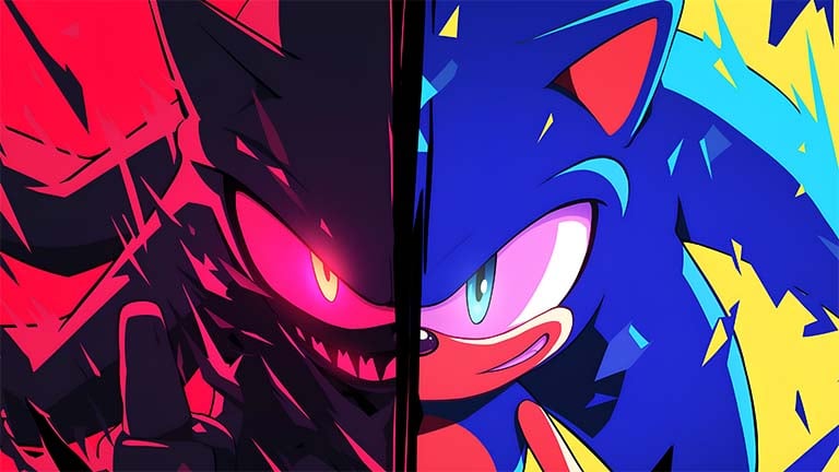 sonic dark vs light desktop wallpaper cover