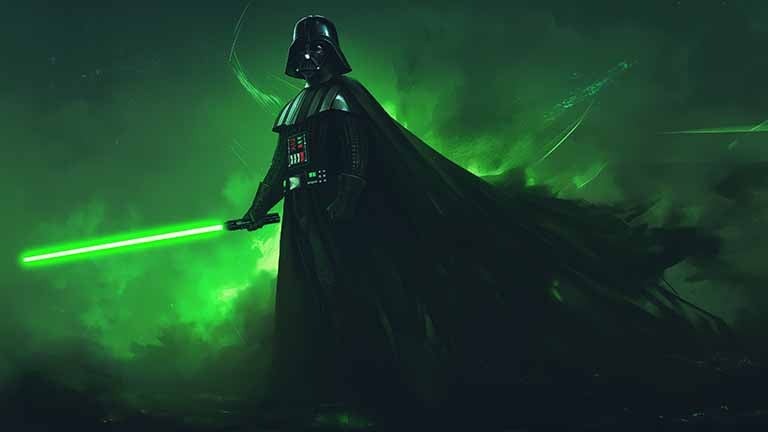 star wars darth vader green lightsaber desktop wallpaper cover