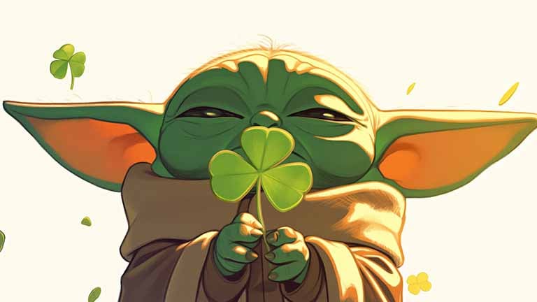 star wars grogu clover st patricks day desktop wallpaper cover