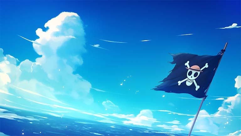 straw hat pirates flag day ocean desktop wallpaper cover