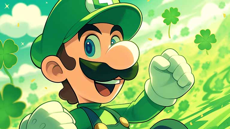 super mario luigi lucky st patricks day desktop wallpaper cover