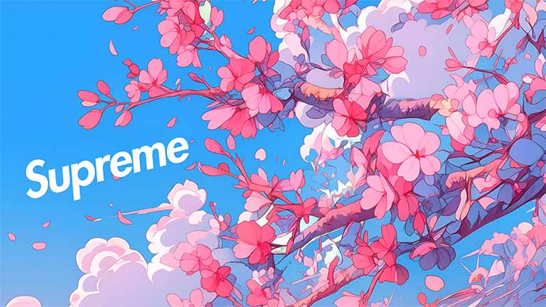 supreme sakura blossom laptop wallpaper cover