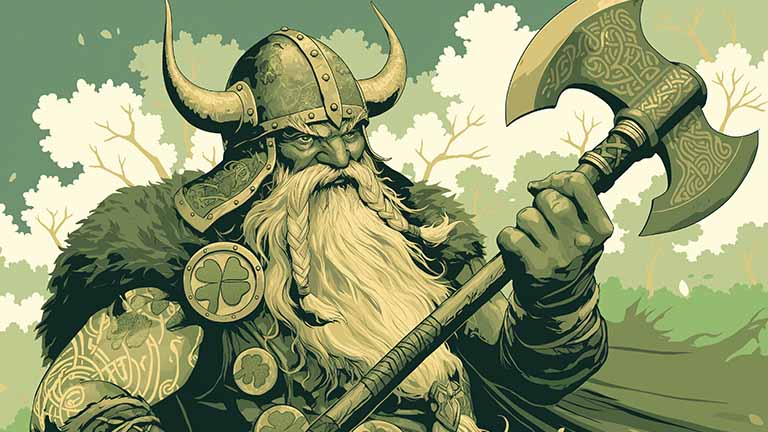 viking with axe st patricks day desktop wallpaper cover
