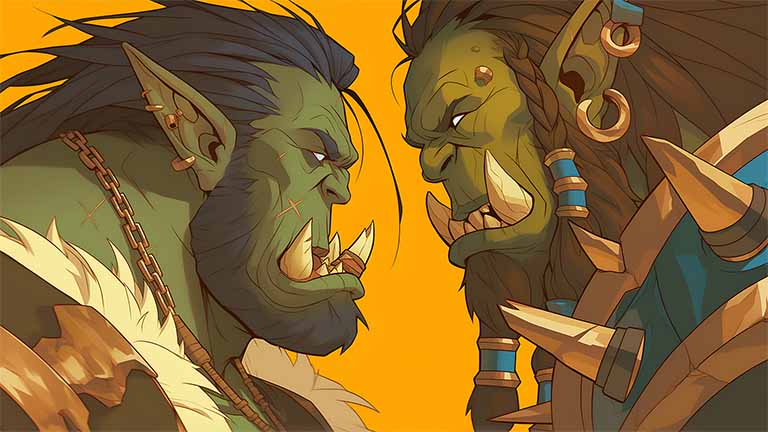 warcraft orcs intense battle art wallpaper cover