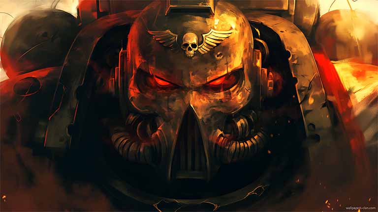 warhammer 40k space marine skull helmet desktop wallpaper cover
