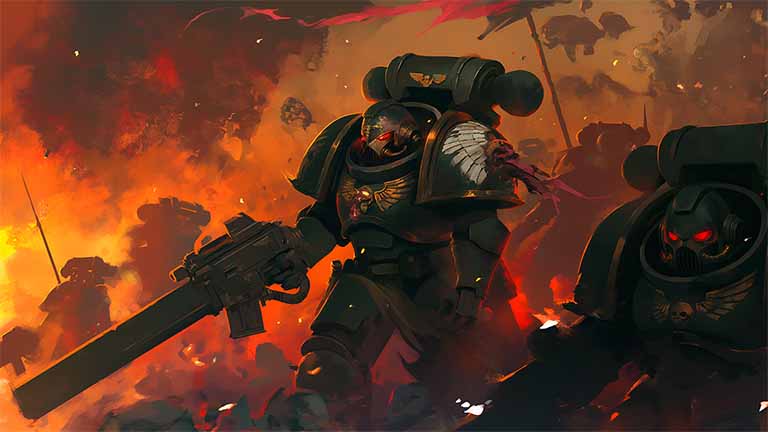 warhammer 40k space marines battle desktop wallpaper cover