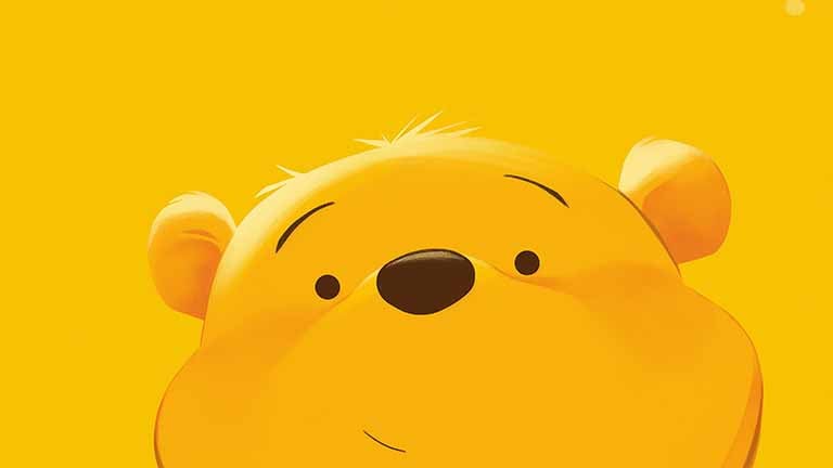 winnie the pooh face yellow desktop wallpaper cover