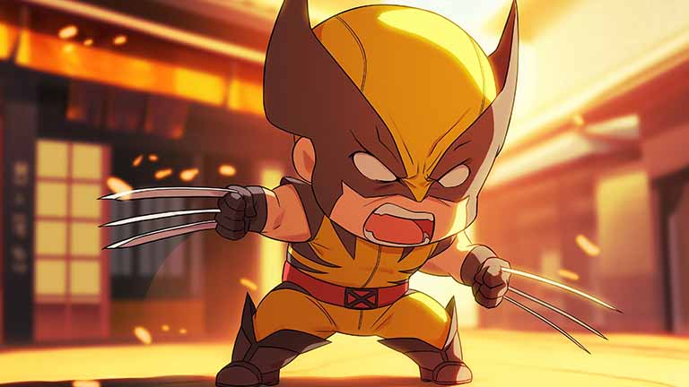 wolverine chibi form claws out desktop wallpaper cover
