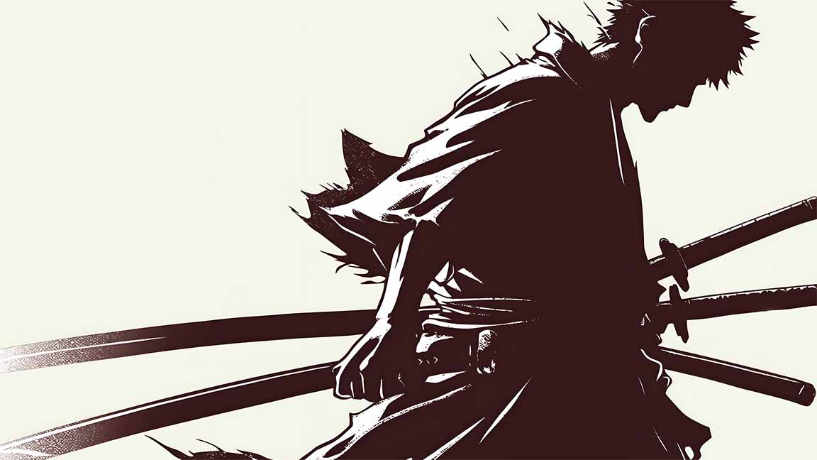 zoro one piece samurai silhouette desktop wallpaper cover
