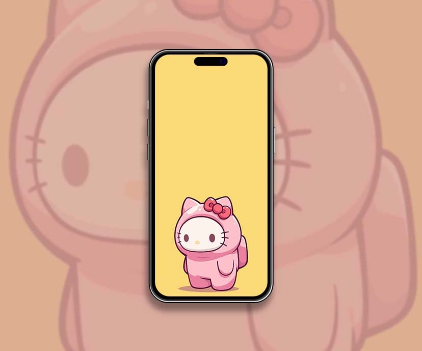 adorable hello kitty among us wallpapers collection