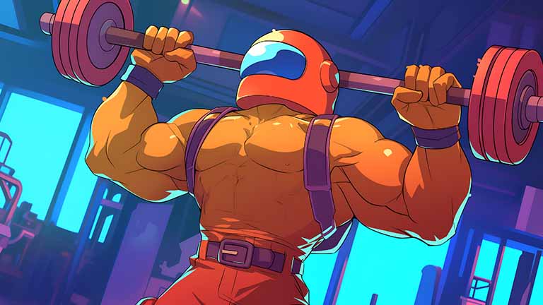 among us crewmate lifting barbell desktop wallpaper cover