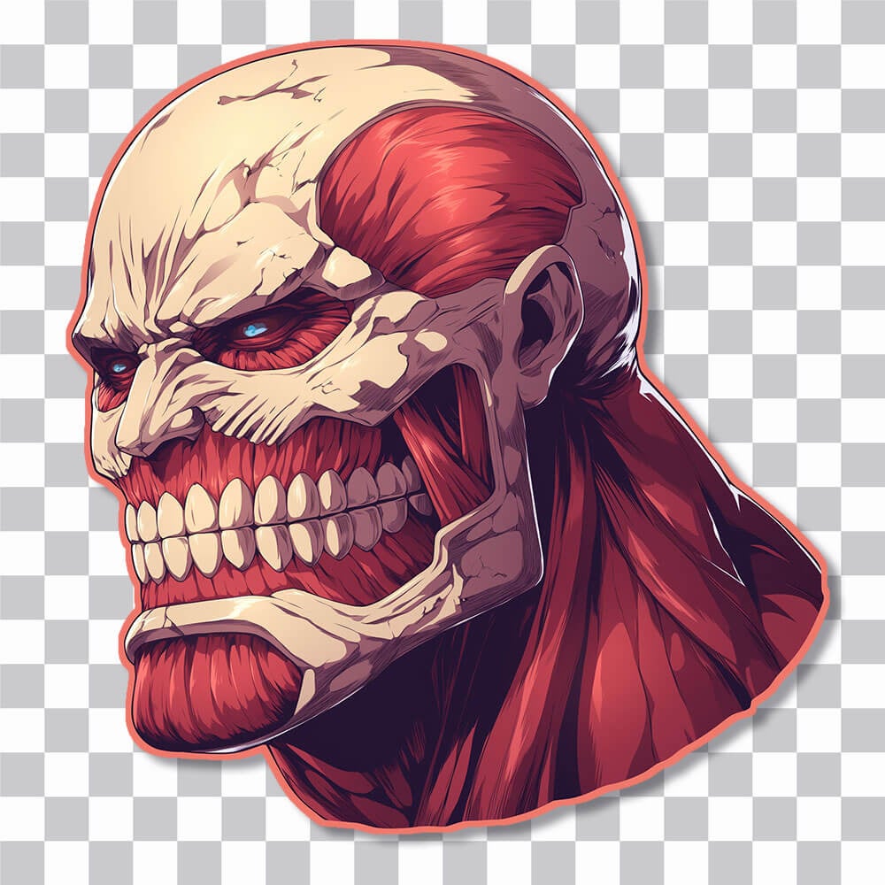 anime titan head aot sticker cover