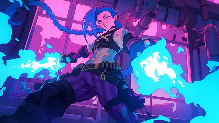 arcane jinx chaotic firepower desktop wallpaper cover