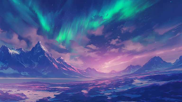 aurora borealis landscape desktop wallpaper cover