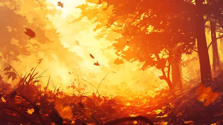 autumn forest golden light desktop wallpaper cover