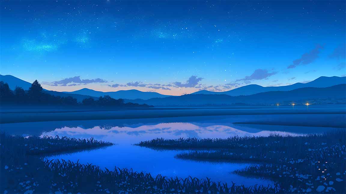 blue moon reflections river desktop wallpaper cover