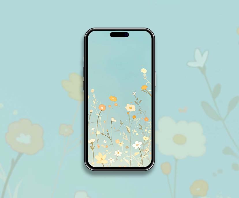 cheerful minimalist wildflower blue wallpapers collection