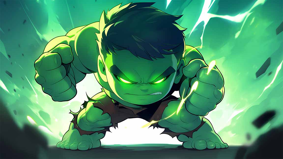 chibi hulk smash energy desktop wallpaper cover