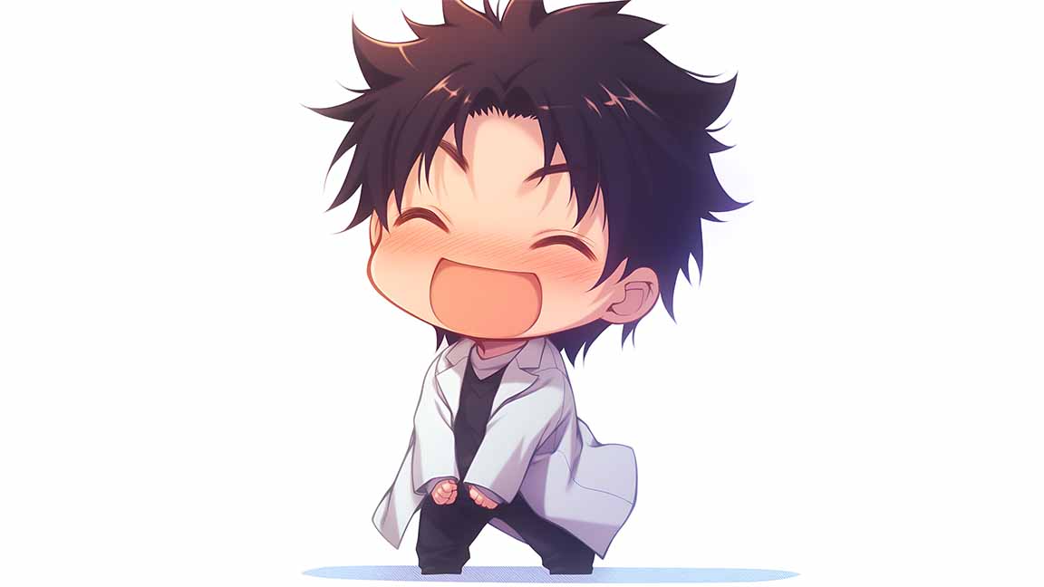 chibi rintarou okabe steins gate desktop wallpaper cover