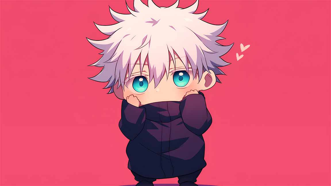 chibi satoru gojo jujutsu kaisen desktop wallpaper cover