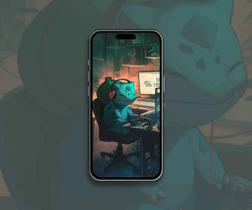 chill bulbasaur cozy gamer desk wallpapers collection