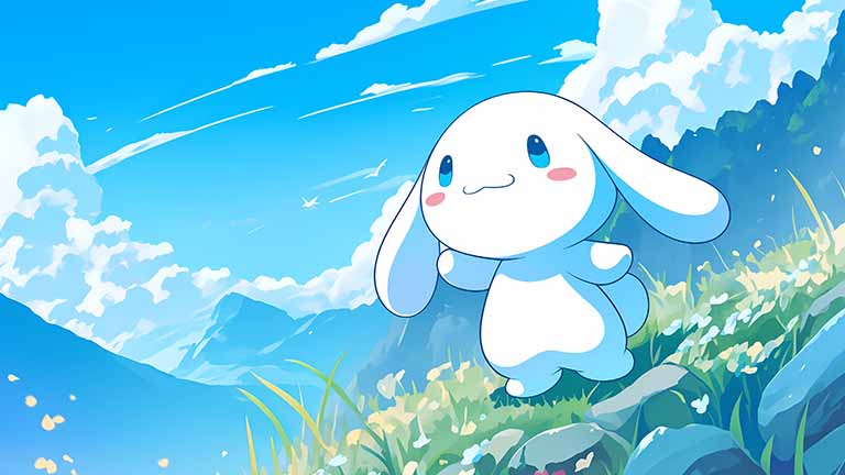 cinnamoroll in nature desktop wallpaper cover
