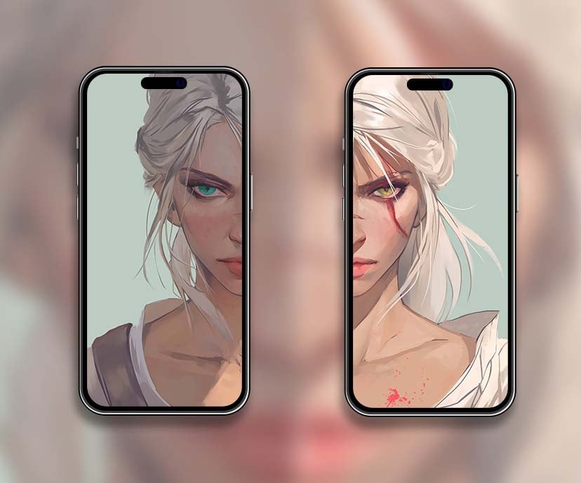 ciri dual face the witcher matching wallpapers collection