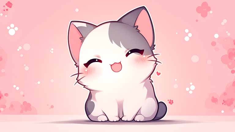 cute calico cat smiling desktop wallpaper cover
