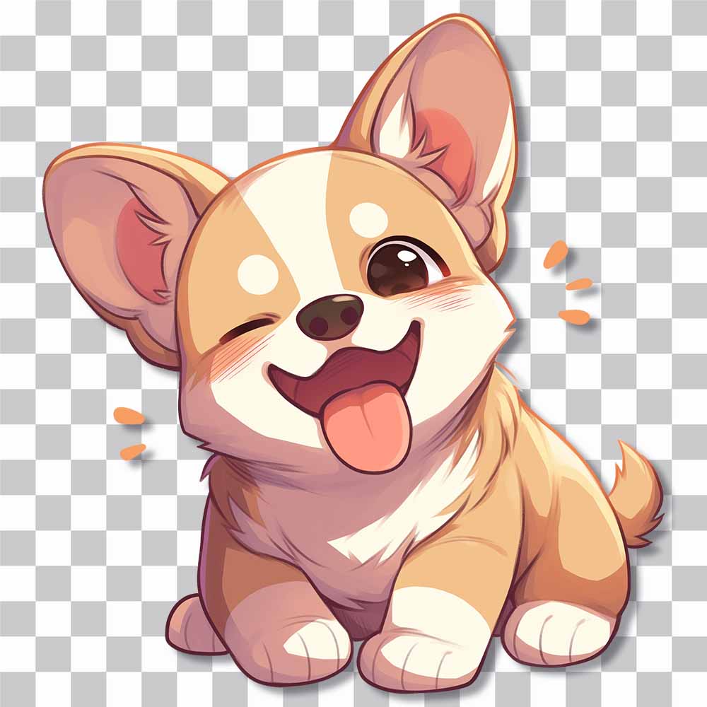 cute corgi winking clipart cover