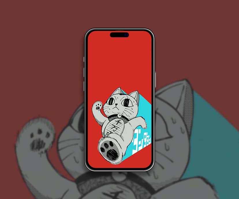 dandadan running lucky cat okan wallpapers collection