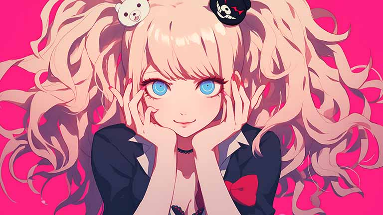 danganronpa junko enoshima maniacal despair desktop wallpaper cover