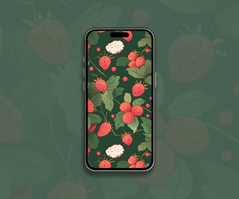 dark strawberry pattern preppy aesthetic wallpaper collection