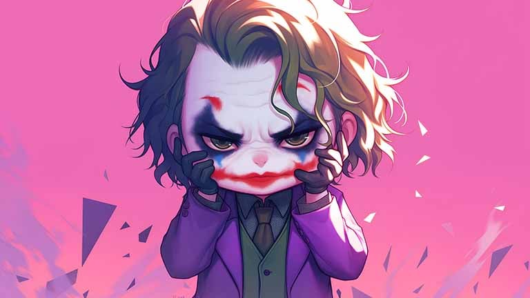 dc comics joker chaotic grin desktop wallpaper cover