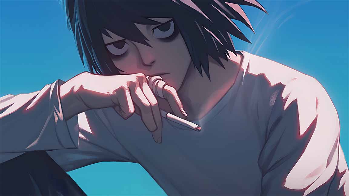 death note l art style desktop wallpaper cover