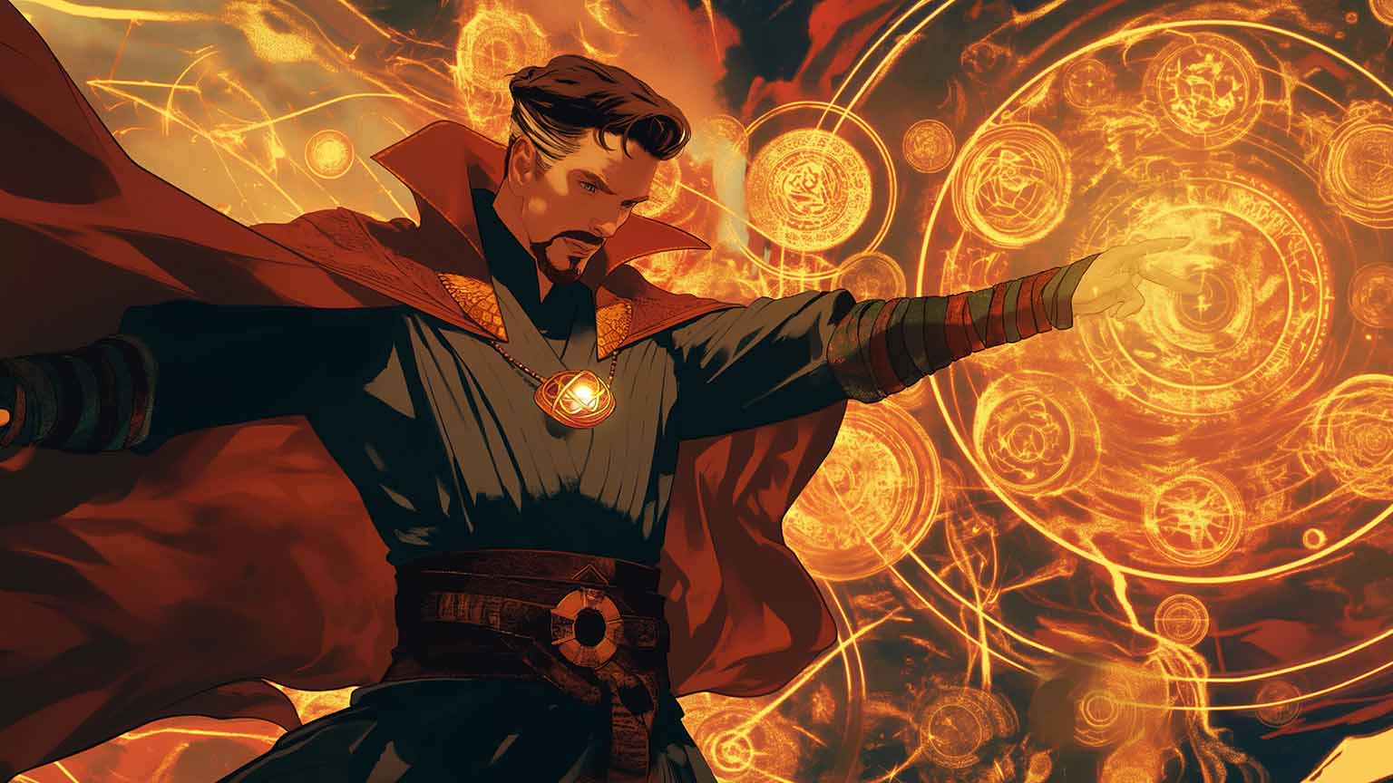 doctor strange using magic desktop wallpaper cover