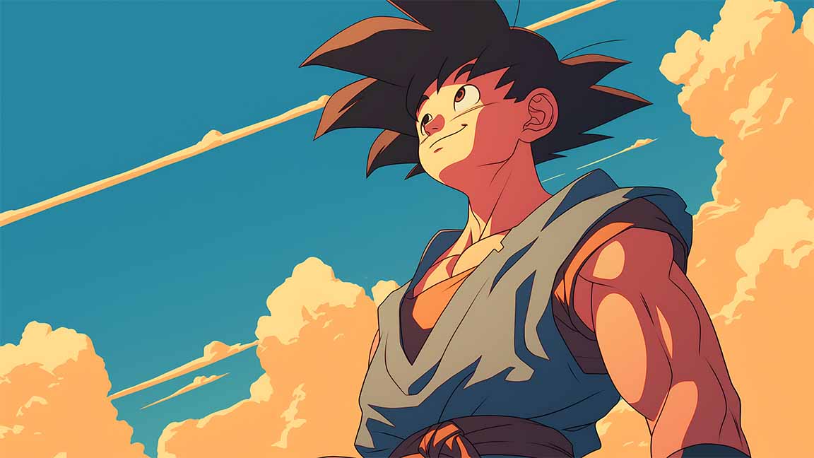 dragon ball goku art style desktop wallpaper cover