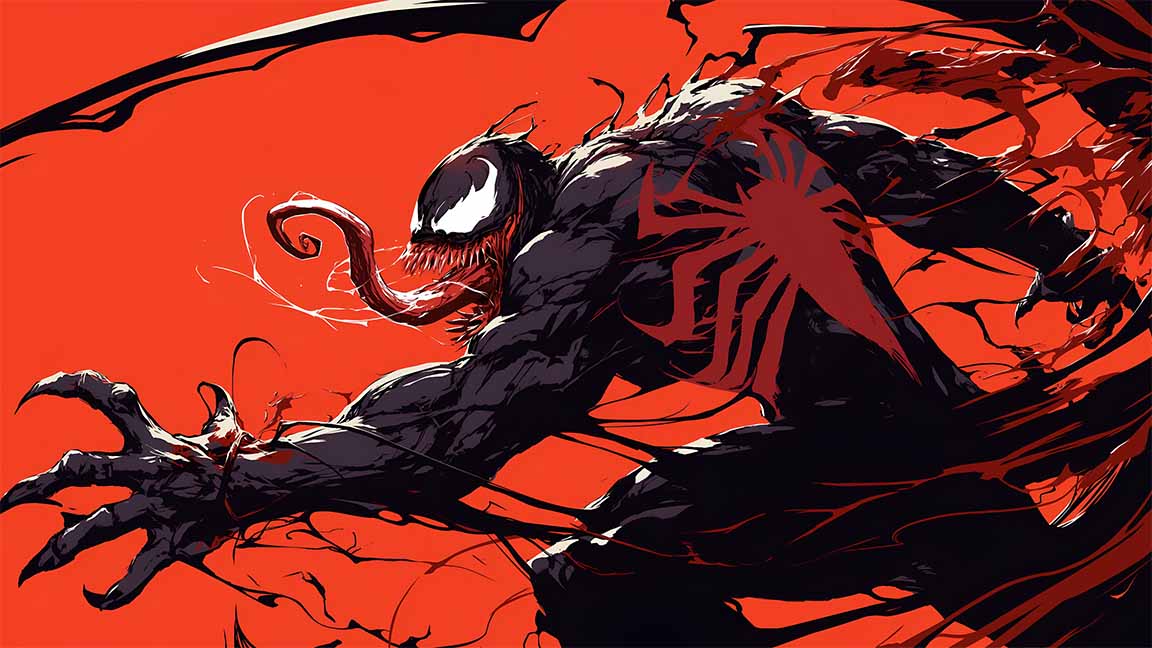 epic venom red background desktop wallpaper cover