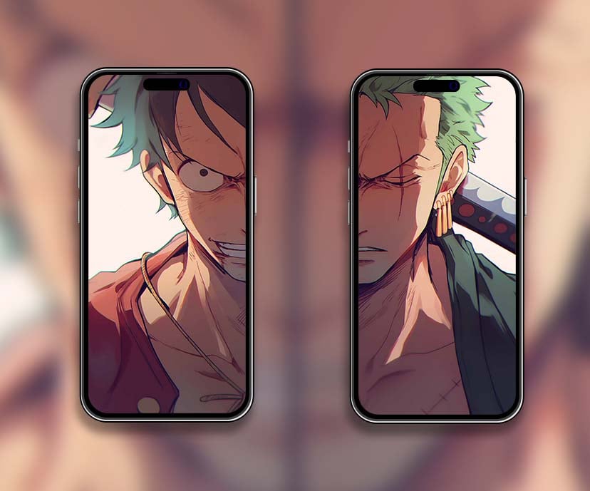 fierce luffy vs zoro samurai dual energy matching wallpapers collection