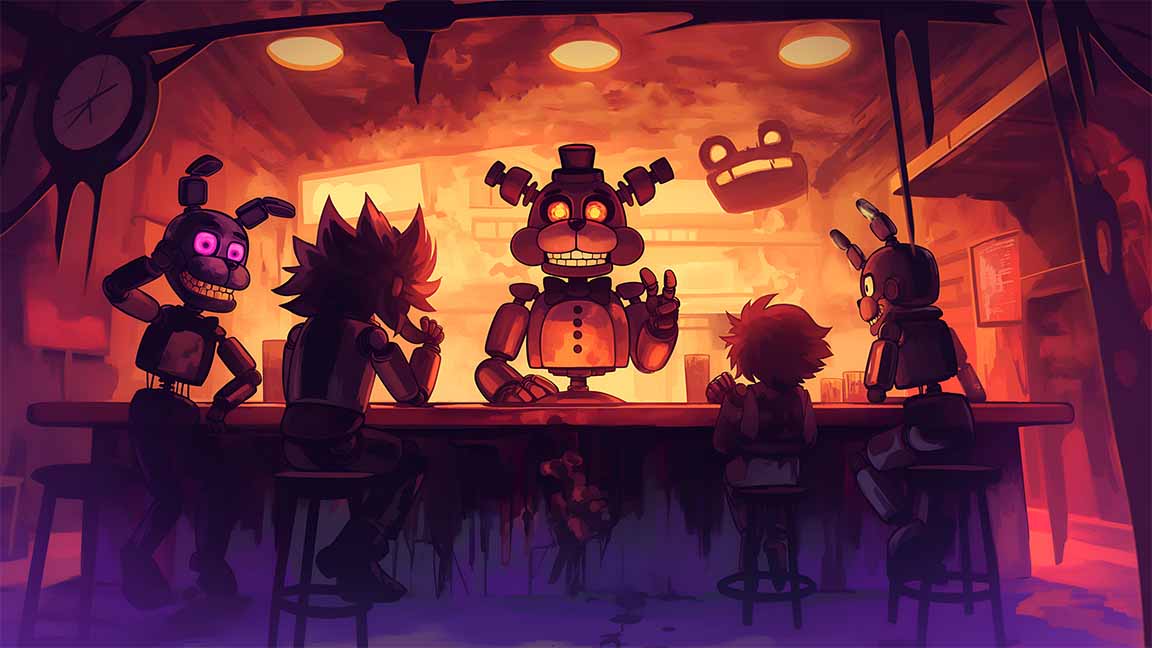fnaf animatronics horror desktop wallpaper