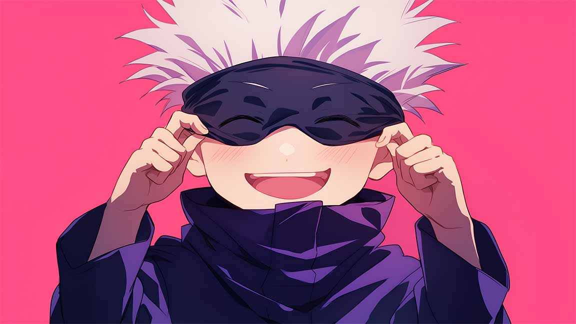 gojo satoru chibi smile jujutsu kaisen desktop wallpaper cover