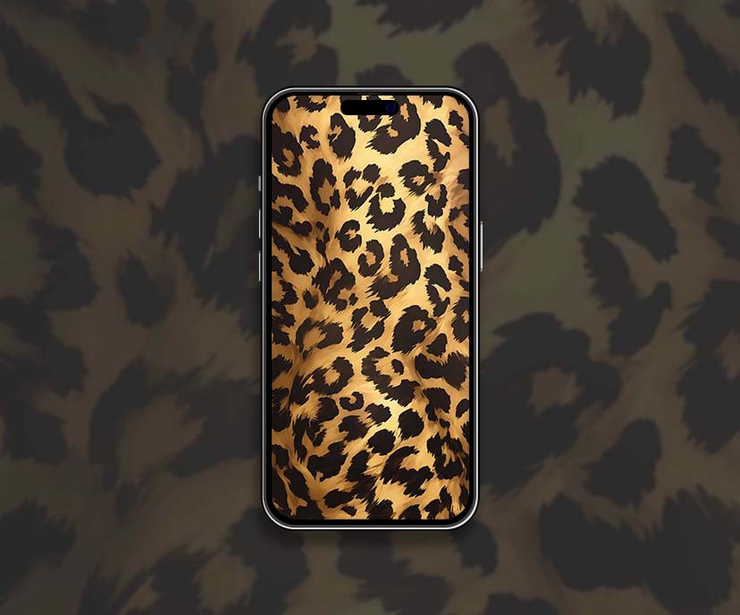 golden leopard print animal pattern wallpapers collection