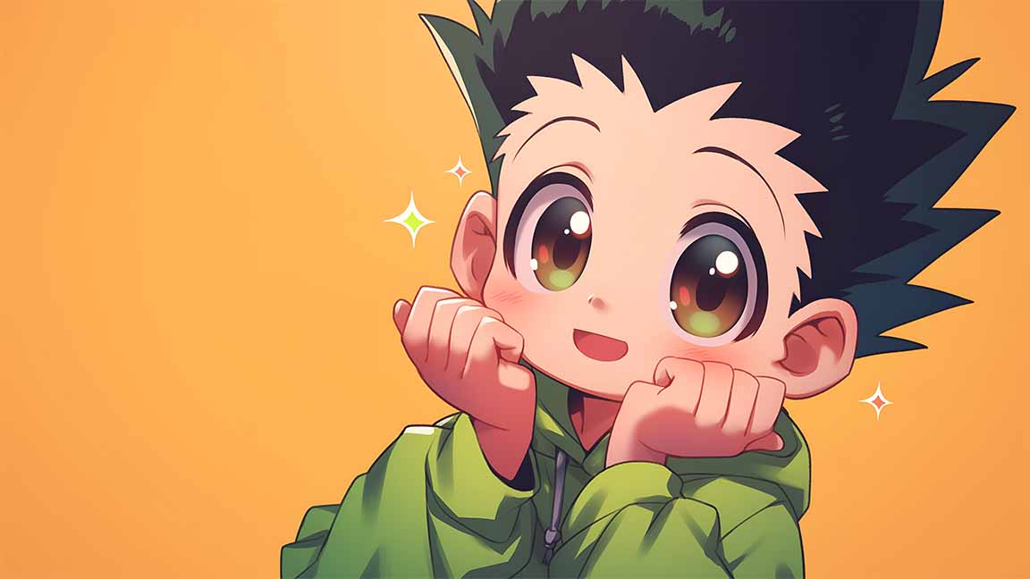 gon freecss chibi sparkle face desktop wallpaper cover